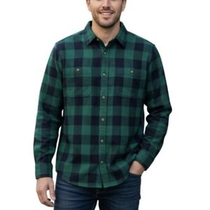 Alesbury Flannel Shirt Men's XL Green Navy Buffalo Plaid Lumberjack Dad Outdoor